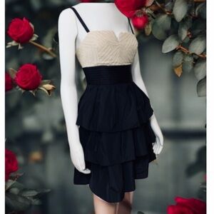 BCBG Maxazria Lace Ruffle Cocktail Prom Dress